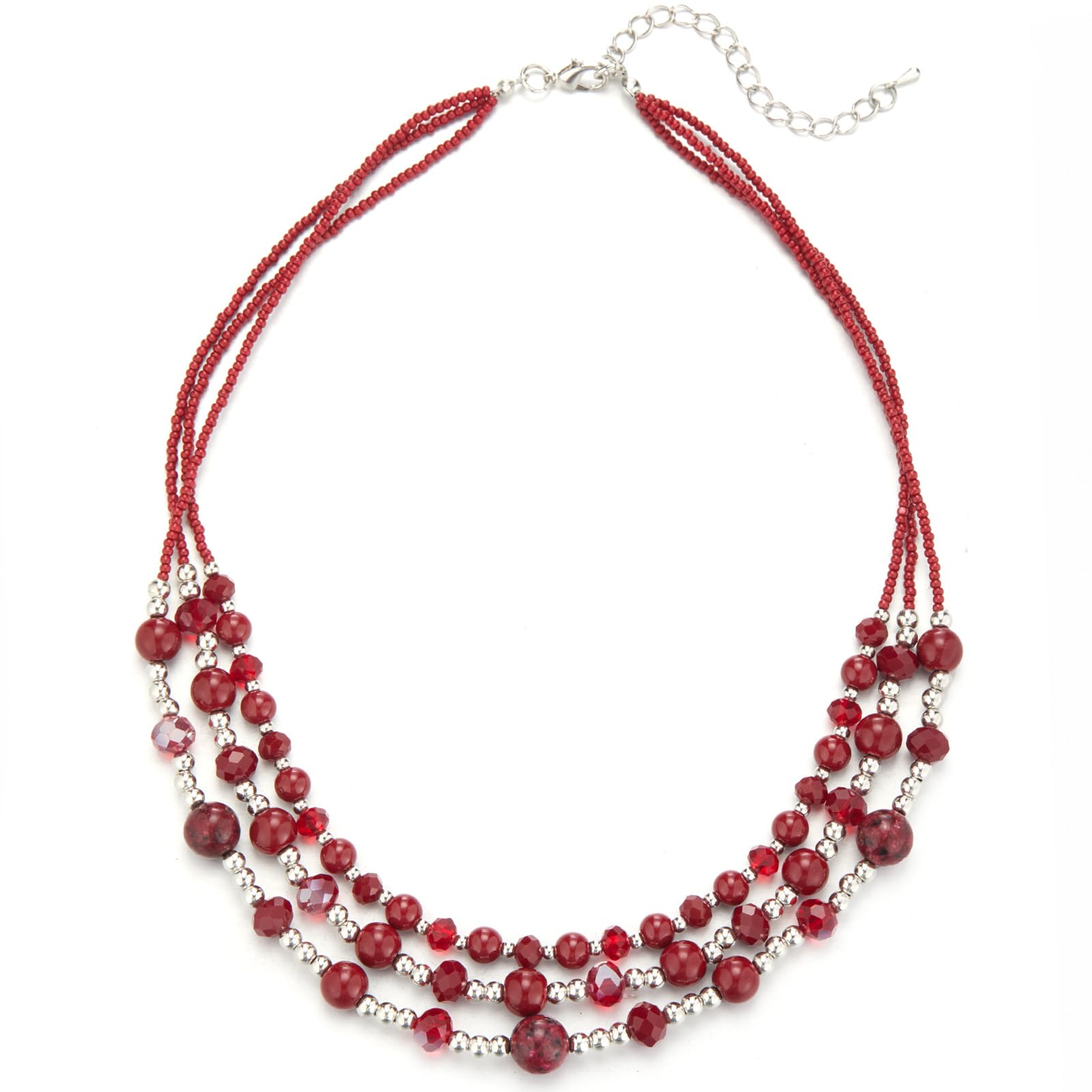 Noessla Beaded Statement Necklaces for Women Layered Chunky Bead Necklace Fashion Costume Jewelry Gifts for Mom