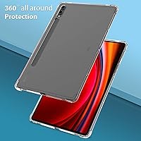 Vista 3 de Zeking Diseñada para Samsung Galaxy Tab S9 Plus/S10 Plus, ultra transparente, suave, flexible, transparente, TPU contraportada para Galaxy Tab S9