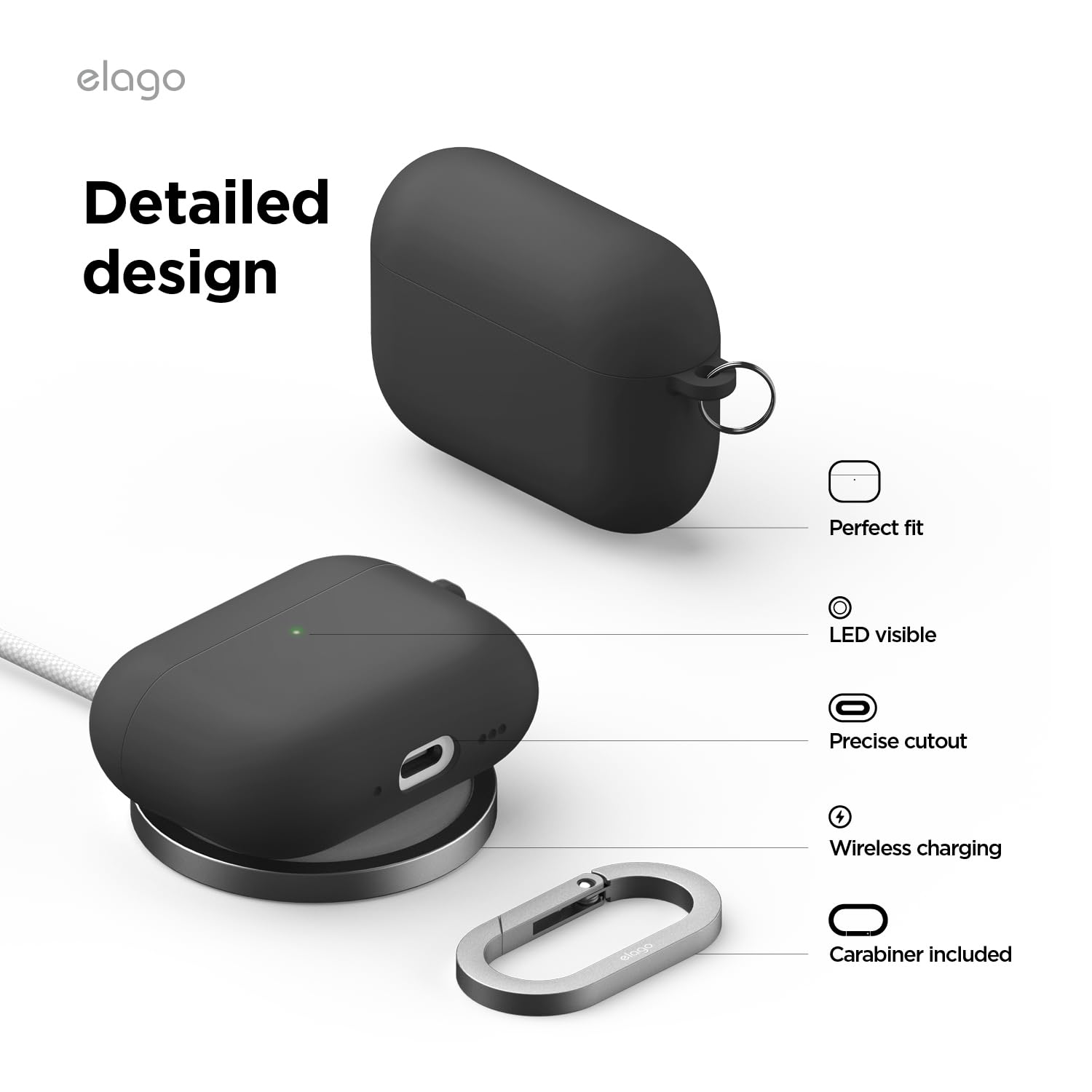 Amazon.co.jp: 【elago】 AirPods Pro3 対応 ケース シリコン 耐衝撃