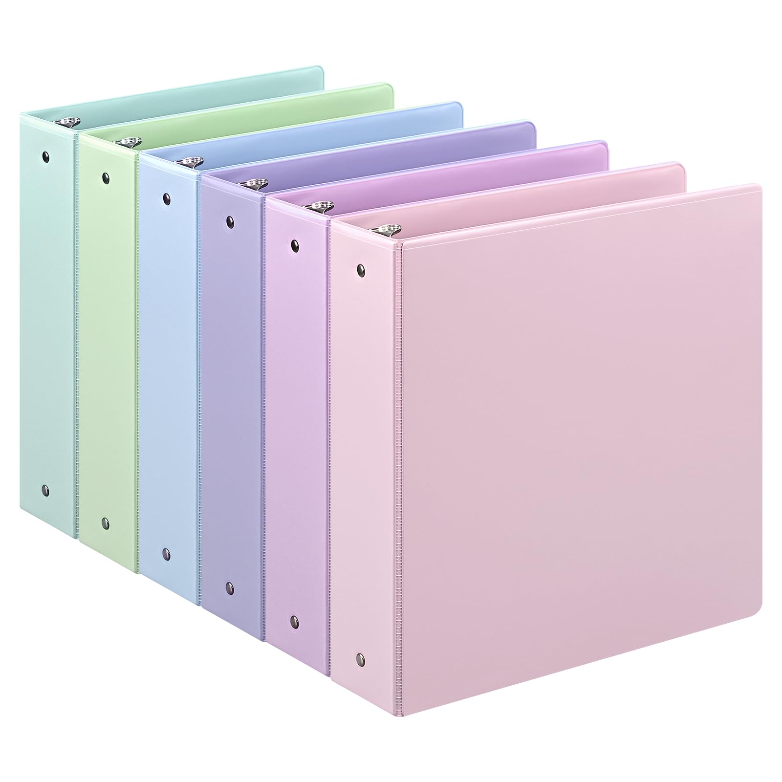 2-Inch 3-Ring Binders 6-Pack - Pastel Colors, Holds 450 Sheets, With  Interior Pockets & Customizable Cover Binder With Pockets