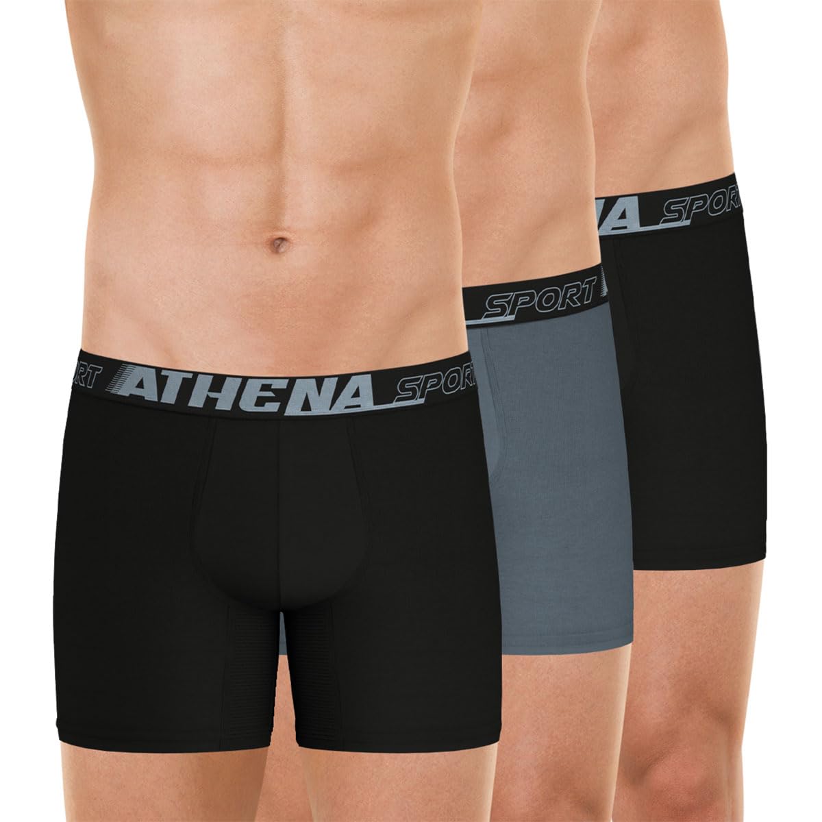 Athena - Lot de 3 Boxers Longs Homme Sport Air Fit