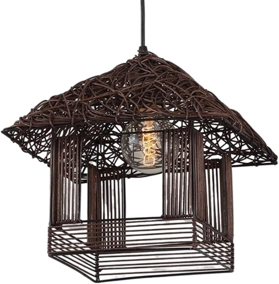 Lustre en rotin fait main style nid d'oiseau méditerranéen pour salle à manger