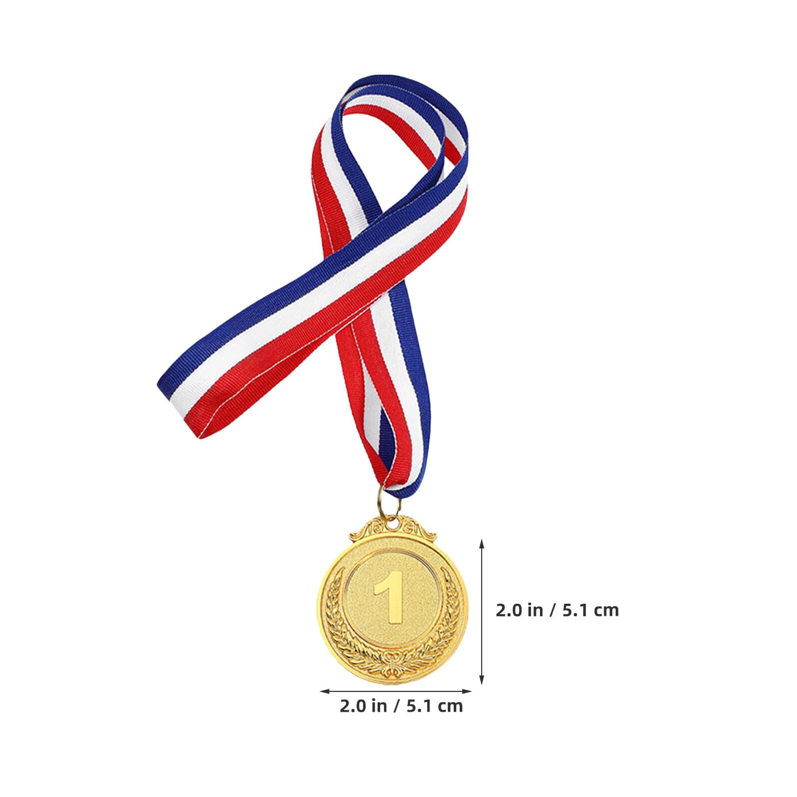 BESTonZON 15 Pezzi Medaglie d Oro in Lega con Nastro per Premi Sportivi Numerati per Gare Scolastiche Medaglie Resistenti per Corsa e Competizioni Giovanili