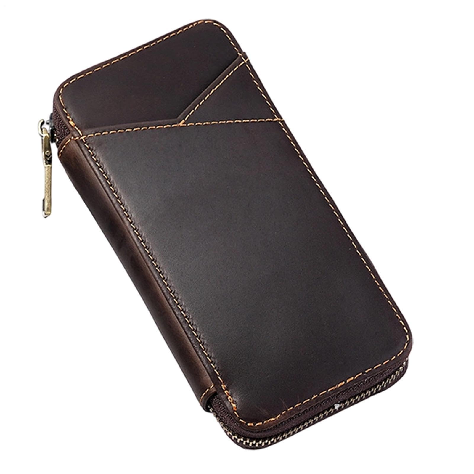 Astuccio in pelle - scomparti Zip Cancelleria, Caff,