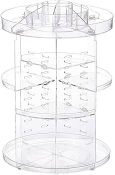 Amazon.co.jp: 化粧品収納 透明コスメボックス 360度回転式 大容量