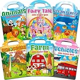 6 Sets Sticker Book, Reusable Sticker Books for Toddlers