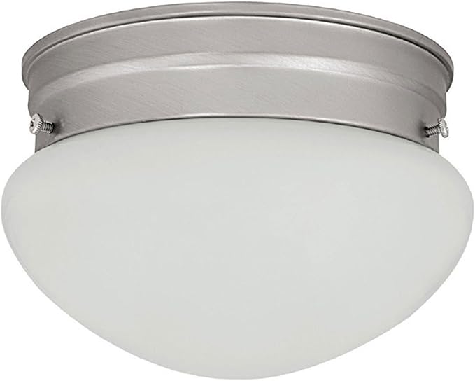 Capital Lighting 5358MN Scott White Glass Flush Mount Ceiling Light, 2-Light 120 Total Watts, 5" H x 9" W, Matte Nickel