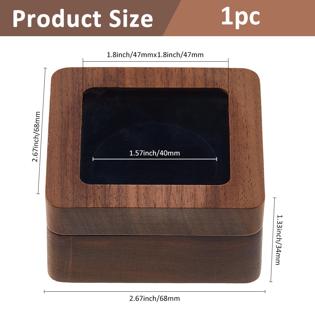 SUPERFINDINGS Single Coins Storage Case Wood Challenge Coin Dispaly Case Coins Presentation Box with Black Velvet 40mm Slot Coins Holder with Acrylic Clear Window for Collection - Image 2