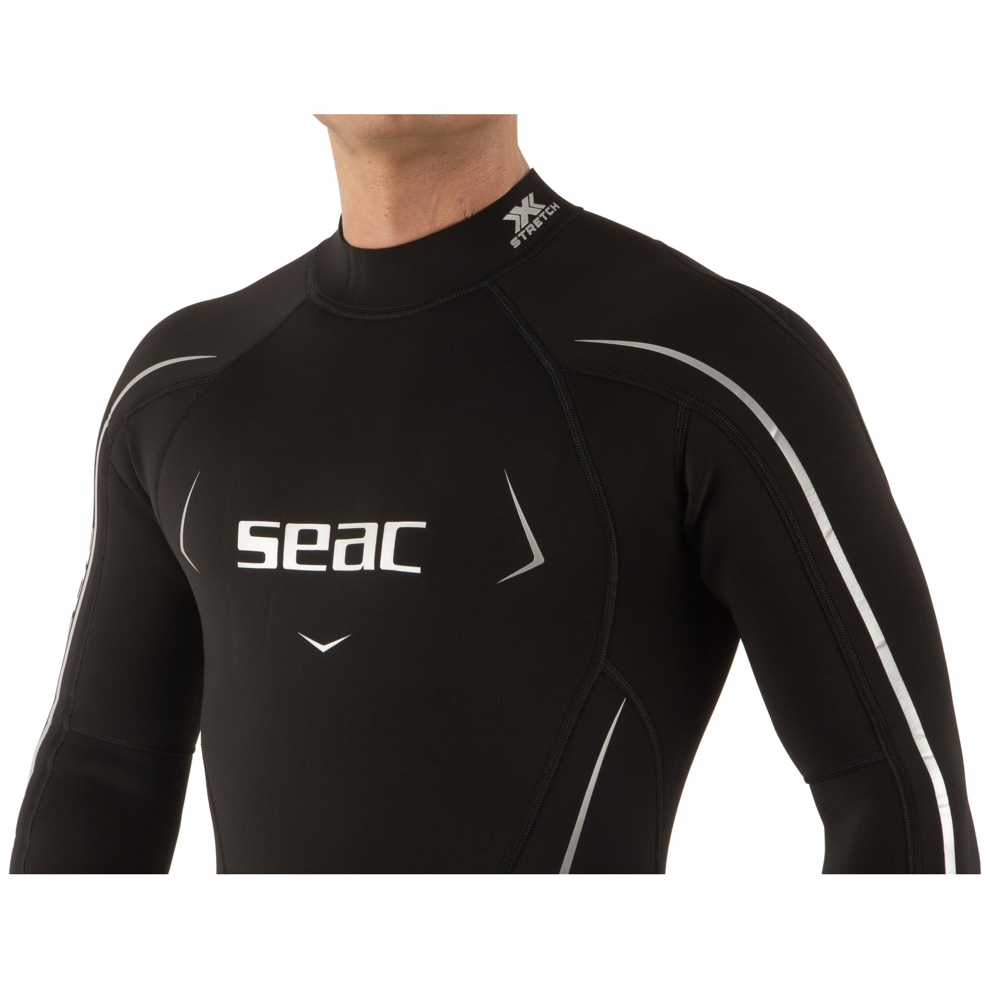 SEAC Feel-S Man 3mm – Muta da uomo in neoprene UltraStretch 3 mm, con cerniera posteriore YKK, cuciture Flatlock e ginocchiere rinforzate – Muta sub, snorkeling e freediving