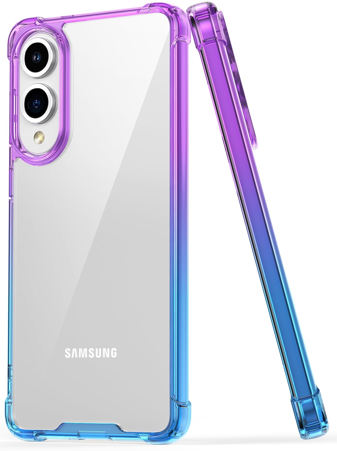 SALAWAT Compatible with Samsung Galaxy S25 Edge Case Clear Cute Gradient Slim Phone Cover Reinforced TPU Bumper Hard PC Back Shockproof Protective