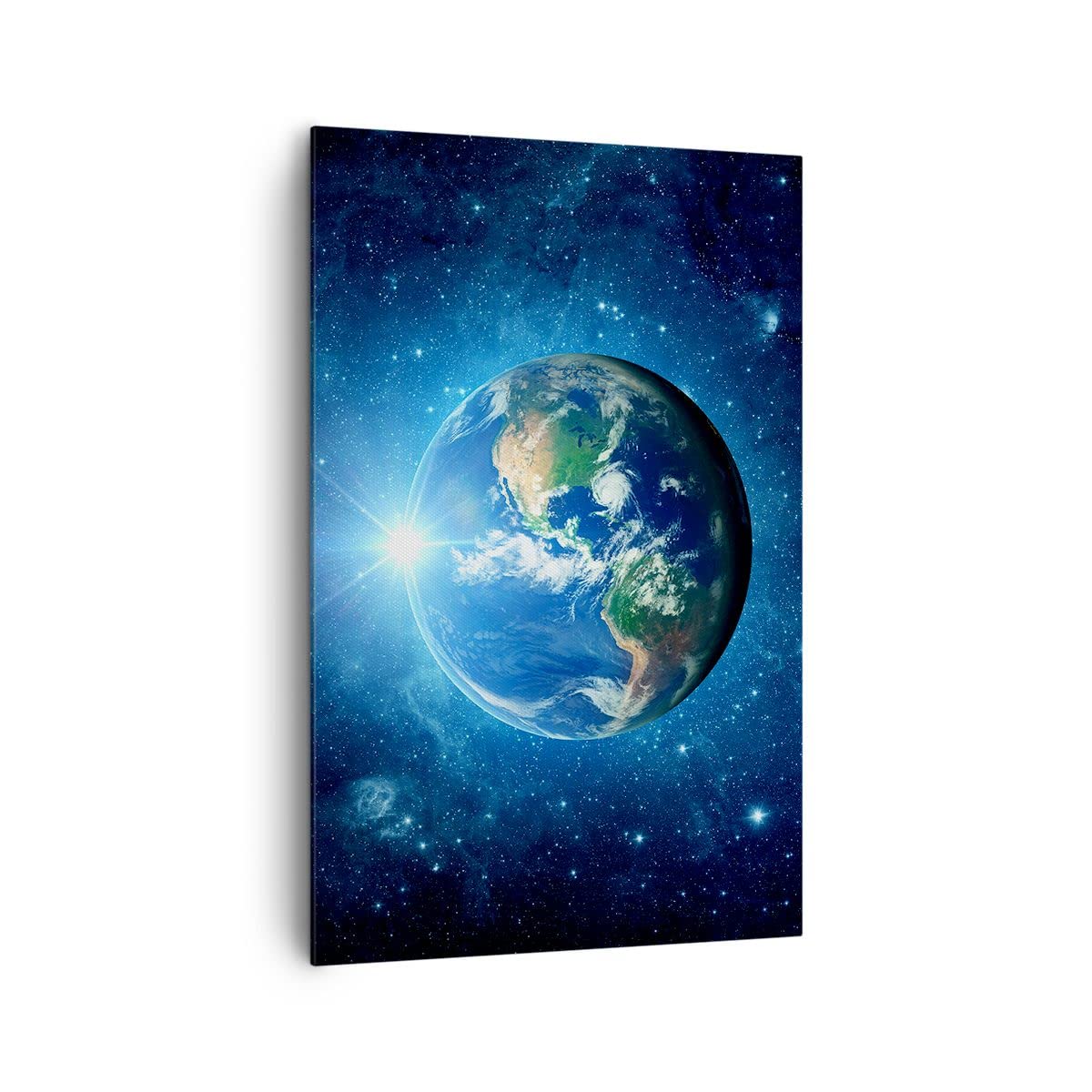 Cuadros Decoracion Salon Tierra universo estrellas galaxia Lienzos decorativos 80x120cm Cuadro Sobre Lienzo Moderno Vertical Dormitorio Cuadros Pared Imágenes Wall Art Prints Grande PA80x120-2943