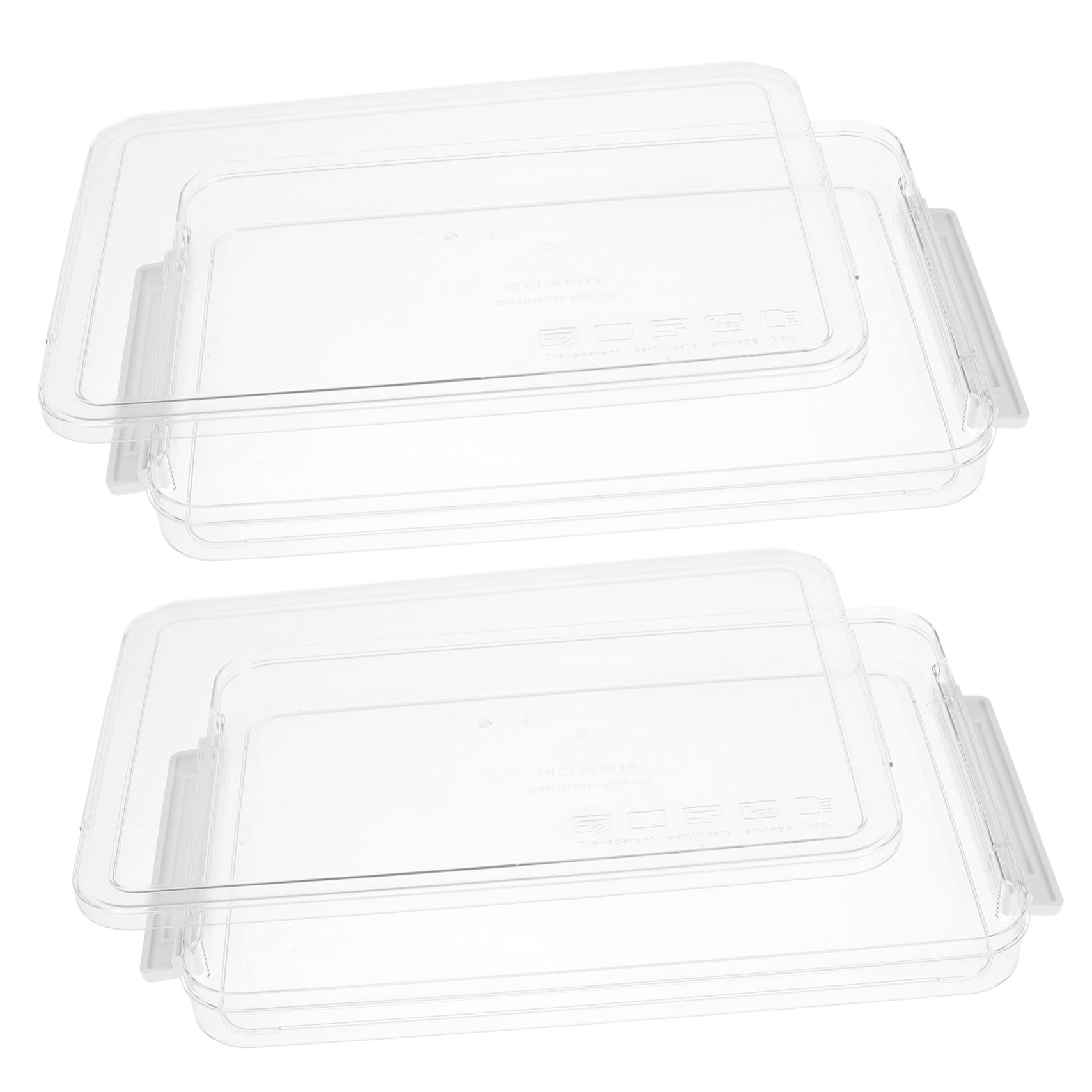 DOITOOL Caja de Archivo Transparente con Tapa 2 Piezas Blanco Pet Abs