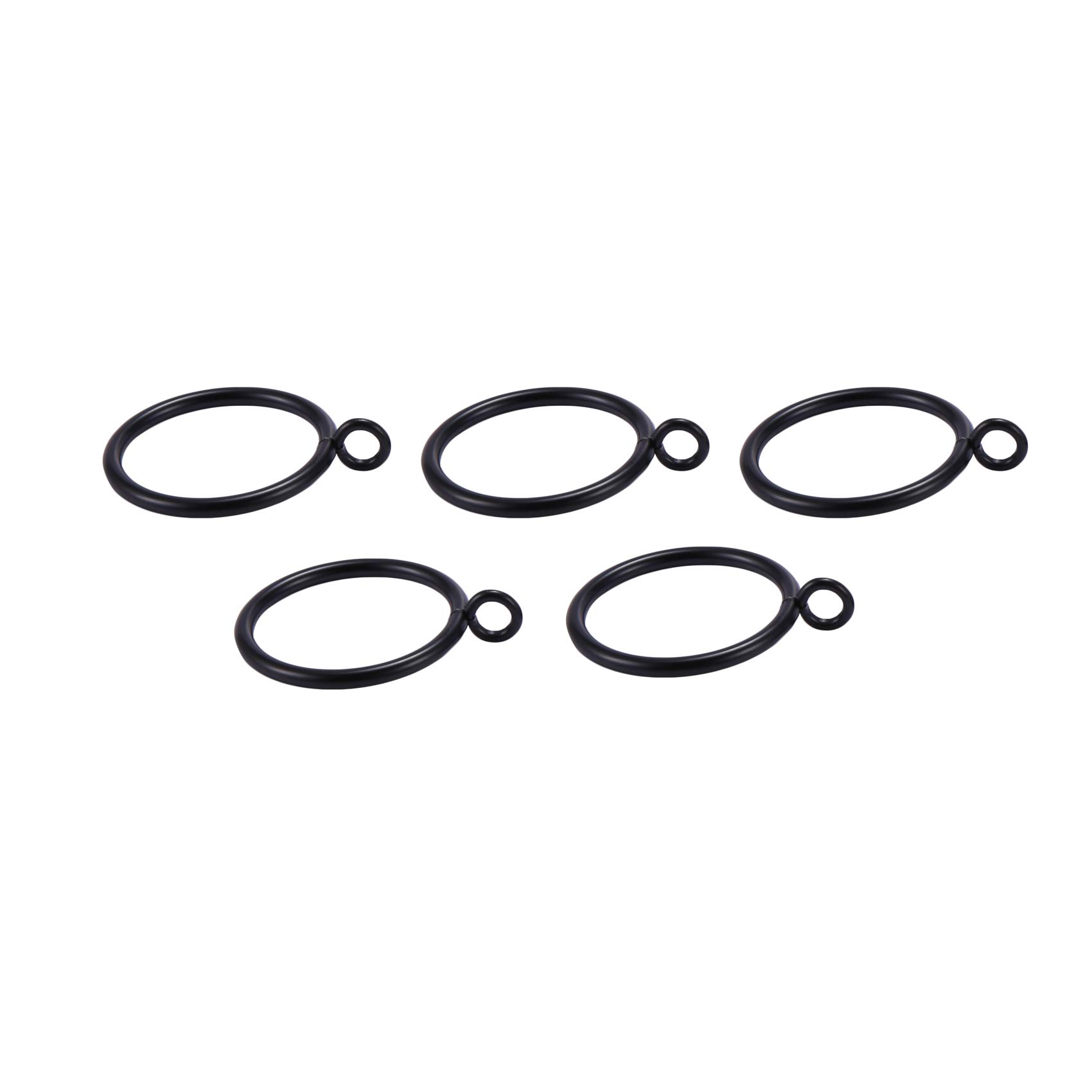 TOKPLNU Anelli Per Tende In Metallo, Confezione Da 50 Pezzi, Diametro Interno 38 Mm, Adatti Per Aste Fino A 35 Mm, Colore Nero Opaco, Grandi E Scorrevoli