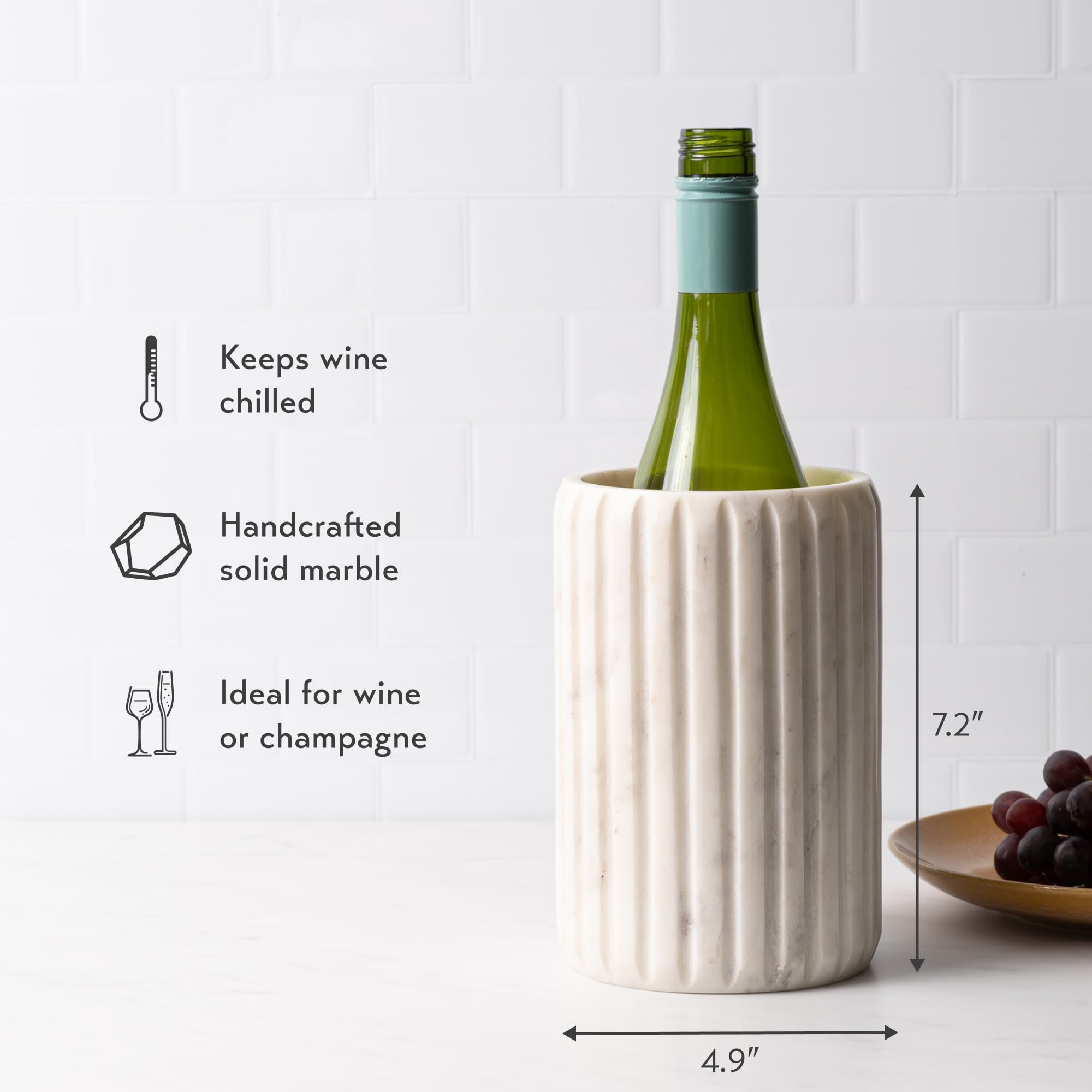 Cork & Mill Marble Wine Chiller, Champagne Bottle Holder, Cooler Bucket — Amazon image 4