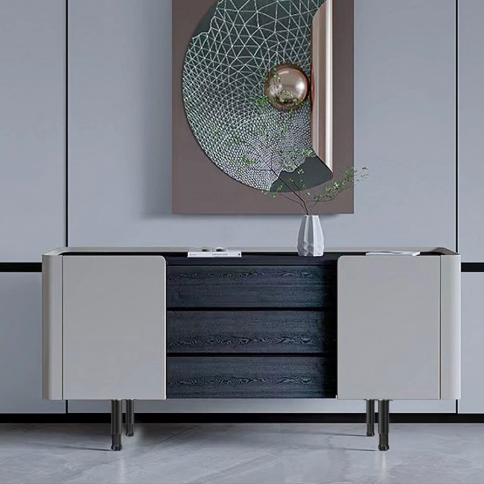 Gambe regolabili per mobili in alluminio, confezione da 4 piedini rotondi neri per divani e gambe di ricambio in metallo per tavoli e cassetti (25 30 cm), facile installazione con viti, design