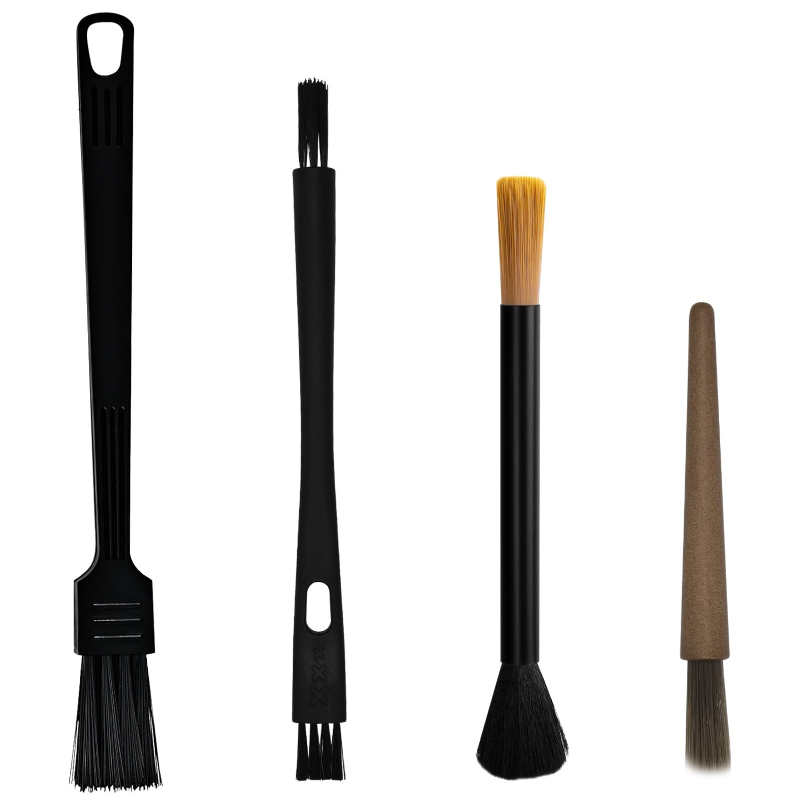 4Pcs Coffee Grinder Cleaning Brush Set with Natural Bristles & Wood Handle Daily Necessities for Espresso Machine, Coffee Grinder, and Portafilter Cleaning Tool