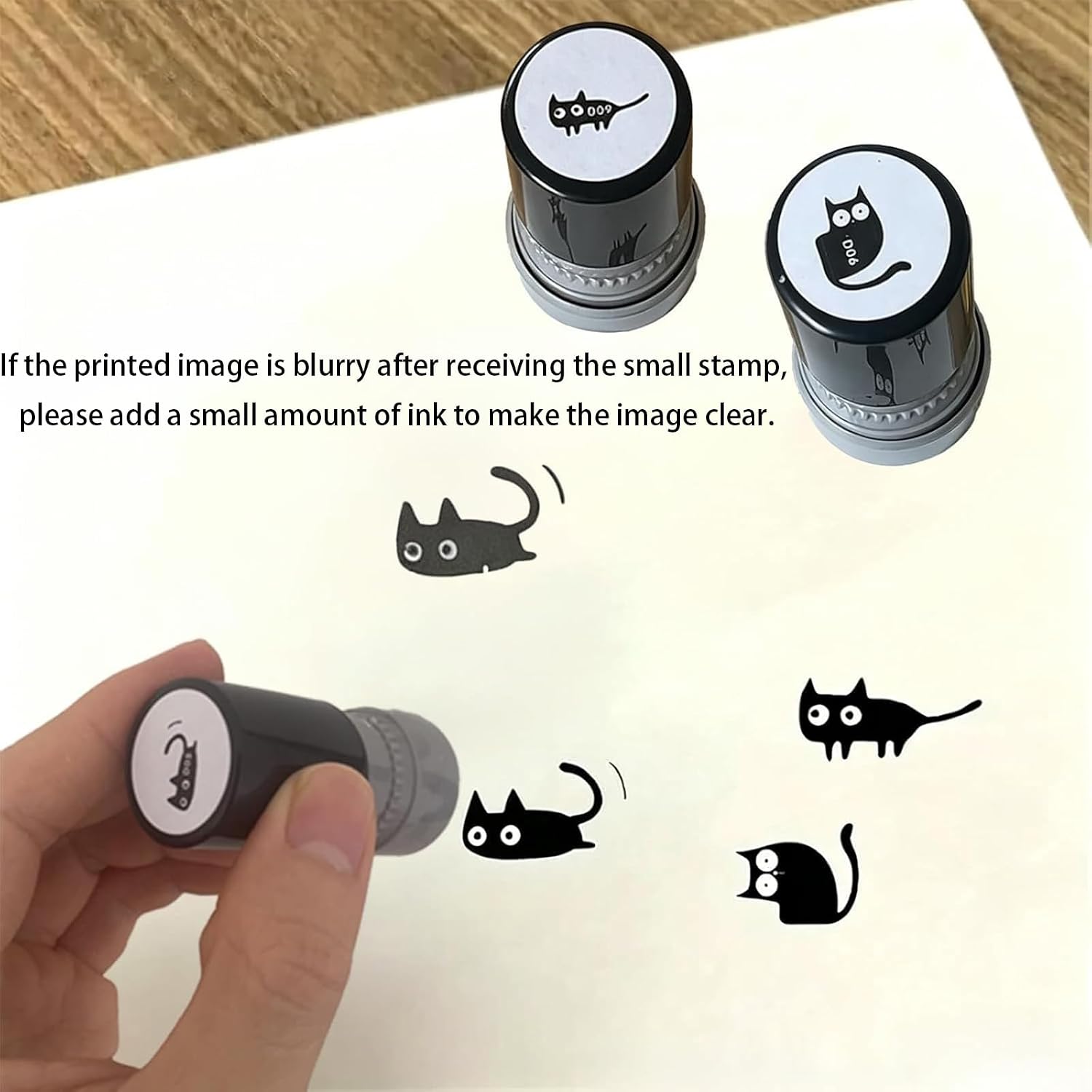 2026 Novelty Cute Black Cat Kitten Stamps for Stamp Cards, Letters and Diaries Decorative Mini Stamps Teacher Reward Stamp Pattern Pet Kitten Meow 4-Piece Set