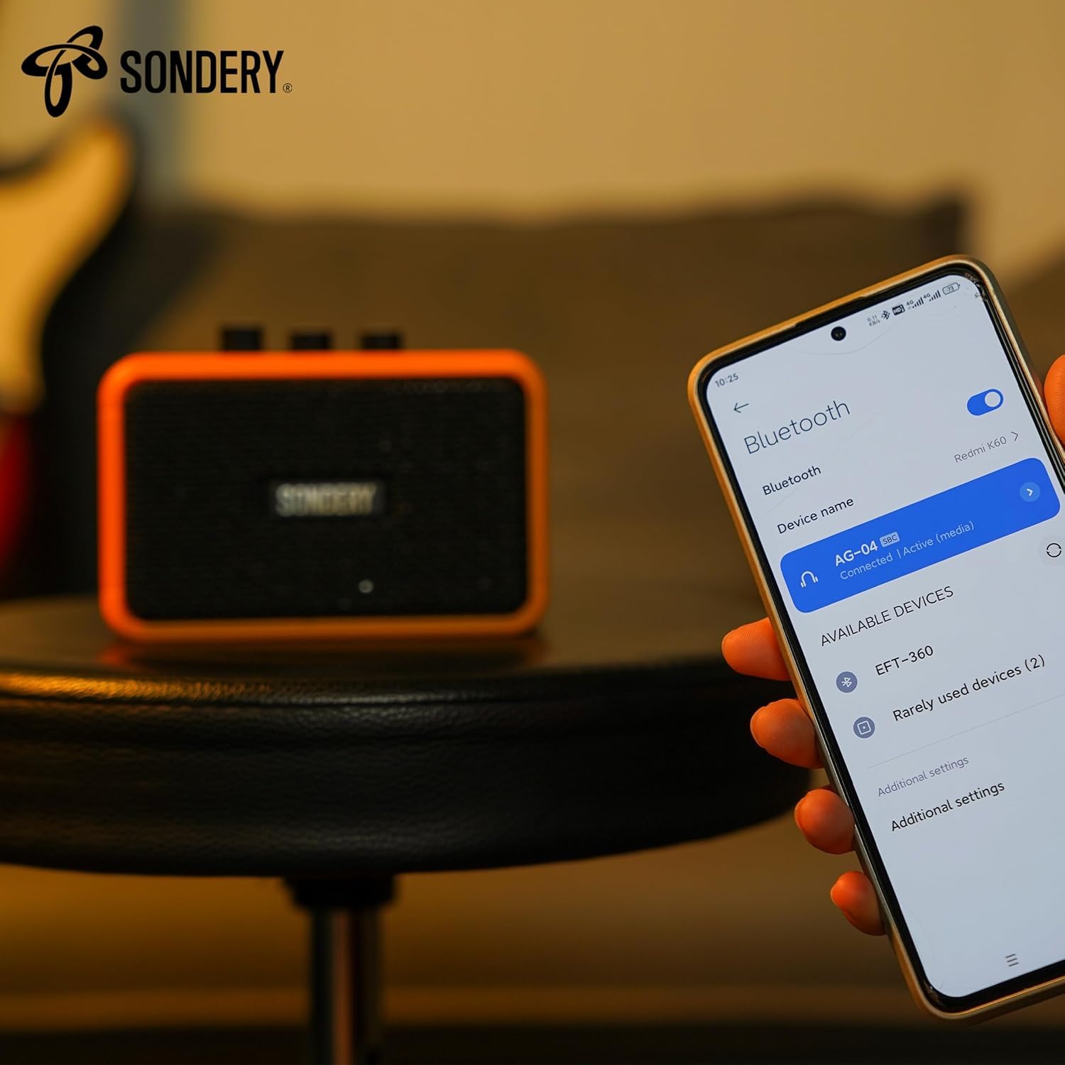Sondery Mini Amplificador de Guitarra Bluetooth con Bocineros Duplos 5W, Recargable y Portátil, con Efectos de Sobredosis y Limpios para Guitarras Eléctricas