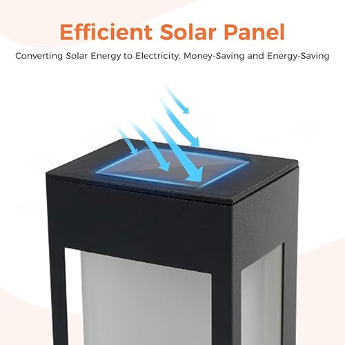 Miniatura 4 de Solar Yard Paquete de 4 luces de pared para exteriores, accesorios de iluminación LED exteriores para exteriores, luces de porche delantero, lámpara