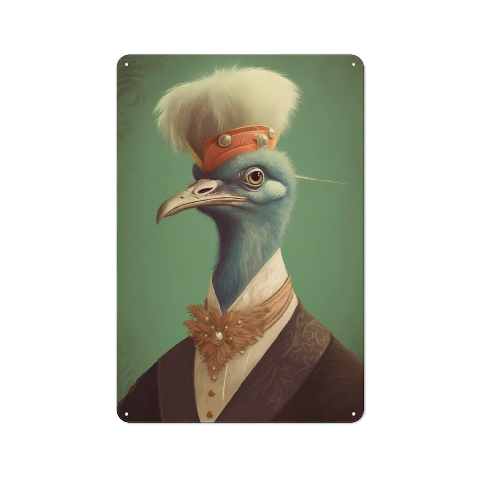 Junmoney Ostrich Magical Realm Metal Plaque 30X20cm With For Garage Wall, Vintage Decor, For Vintage Wall Decor Fans, For Metal Sign Collectors