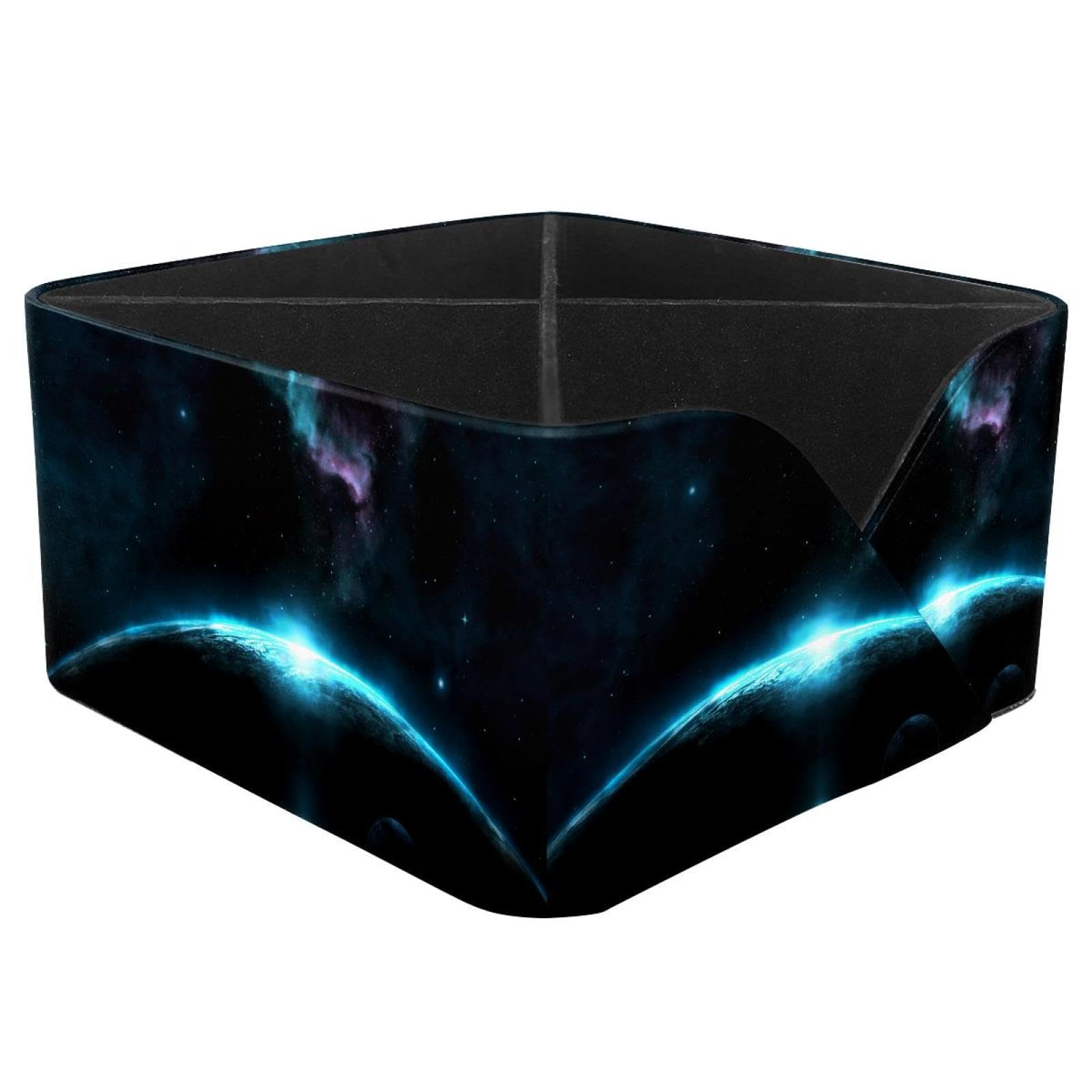 KengjuTesu Galaxy Planets Desktop Organizer Pen Holder, Rectangular Pencil Cup for Office, Study and Makeup Stations