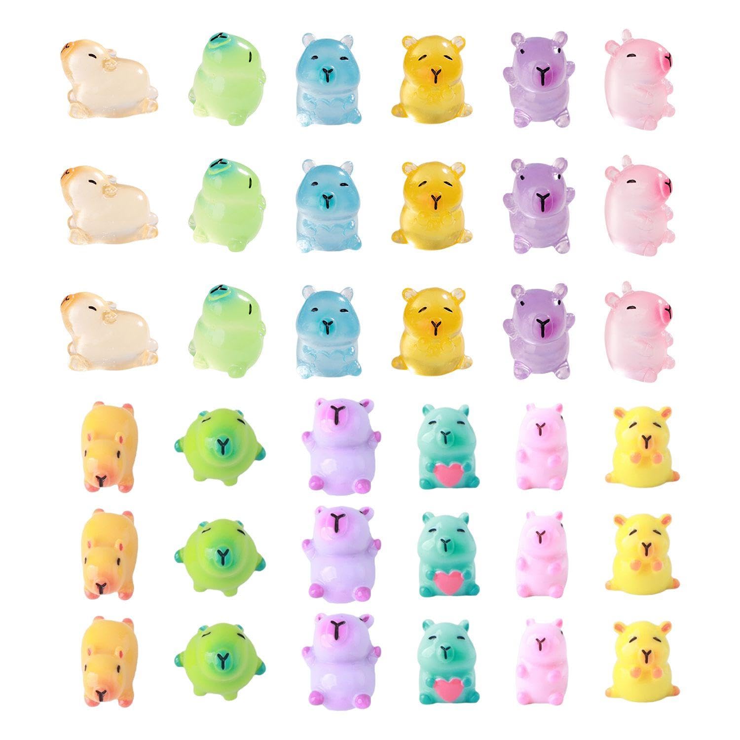 TVSVKWE 36 Pieces Cartoon Capybara Ornaments, Creative Cute Ornaments, Children'S Toys, Micro Landscape Accessories