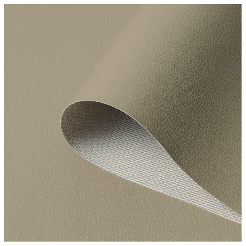 Tejido de imitación de cuero, Sábanas de piel sintética PU, elásticas, for tapicería sofá bricolaje, multicolor, 1,6 x (1-10) m(Khaki Grey,1.6X8m)