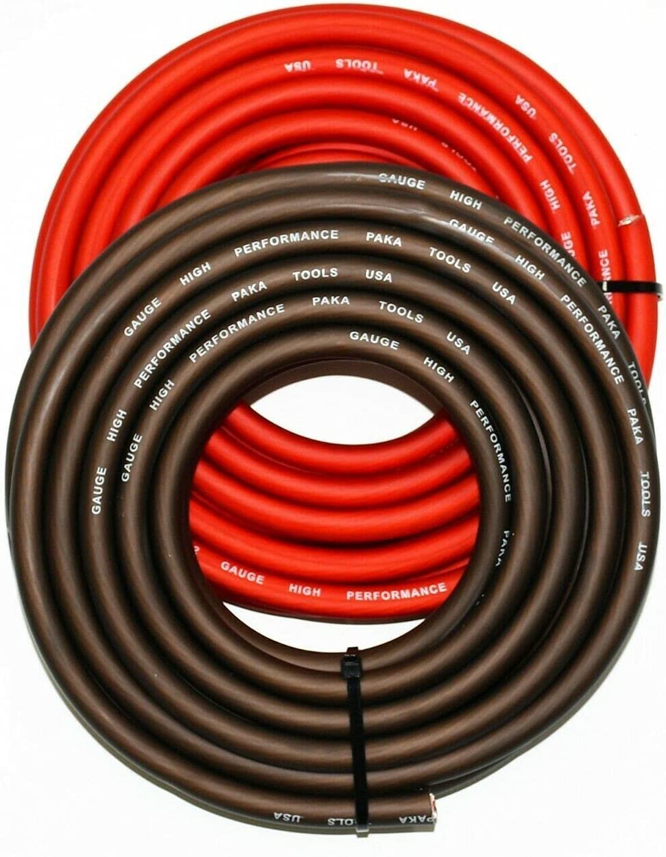 Real 4/0 Gauge Premium Industrial Grade Extra Flexible Welding Cable, sunlight, chemical, gasoline, oil and UV resistant. (5 FEET RED + 5 FEET BLACK)