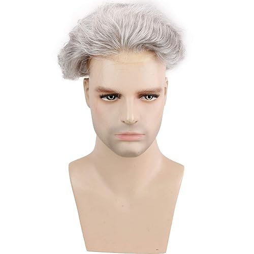 Miniatura 3 de Red de monofilamento de tupé para hombre con PU alrededor de la base de cabello humano virgen europeo encaje frontal para hombre postizo sistema de