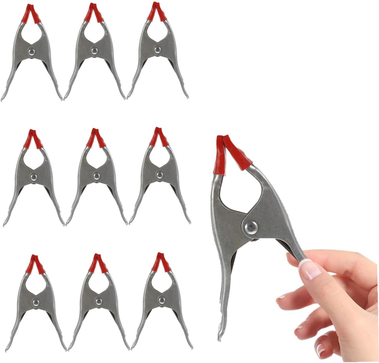 10pcs Thickened A-shaped Carpentry Spring Clamps Iron Woodworking Clips Heavy-duty Quick-release Clamps for Woodworking and Stone Fixing 6-inch