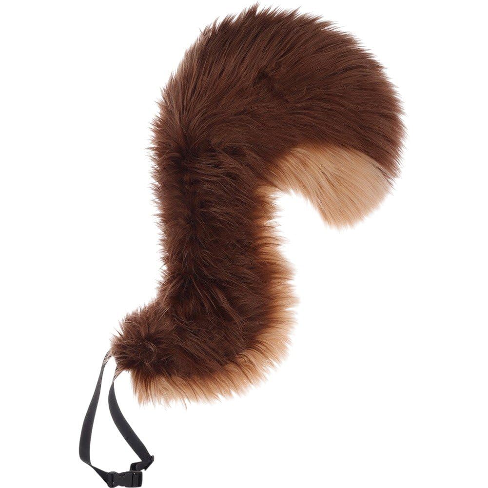 Ppmter Furry Squirrel Tail Cosplay Costume Accessory, Plush Animal Tail for Halloween Party Fancy Dress Costume Props