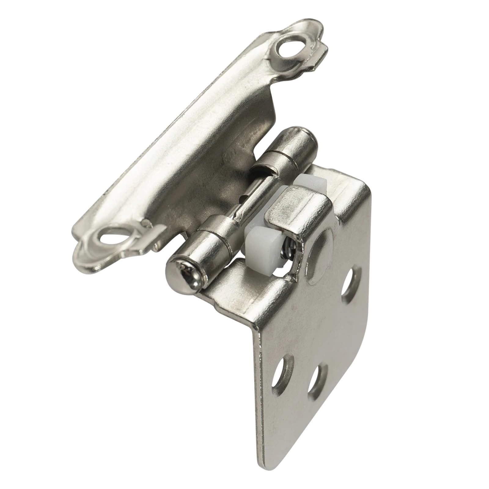 Edelstahlscharniere, Schrankscharniere, selbstschließende Feder, 1/2 Zoll, Overlay-Rahmen, Metall, 2 Stück, Schwarz/Nickel(M00128-A Nickel 2PS)