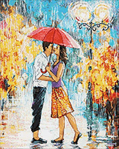 Kit de peinture diamant 5D Wizardi Romance d'automne broderie 40x50 cm WD3016
