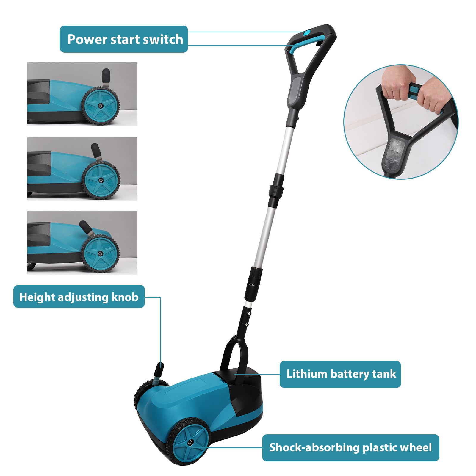 Cortacésped inalámbrico 2 en 1, motor sin escobillas, ligero (1) | Cortacésped con batería, compacto, ligero, sistema Safe Tilt 20°-70°, ideal para jardines pequeños de hasta 50 m²