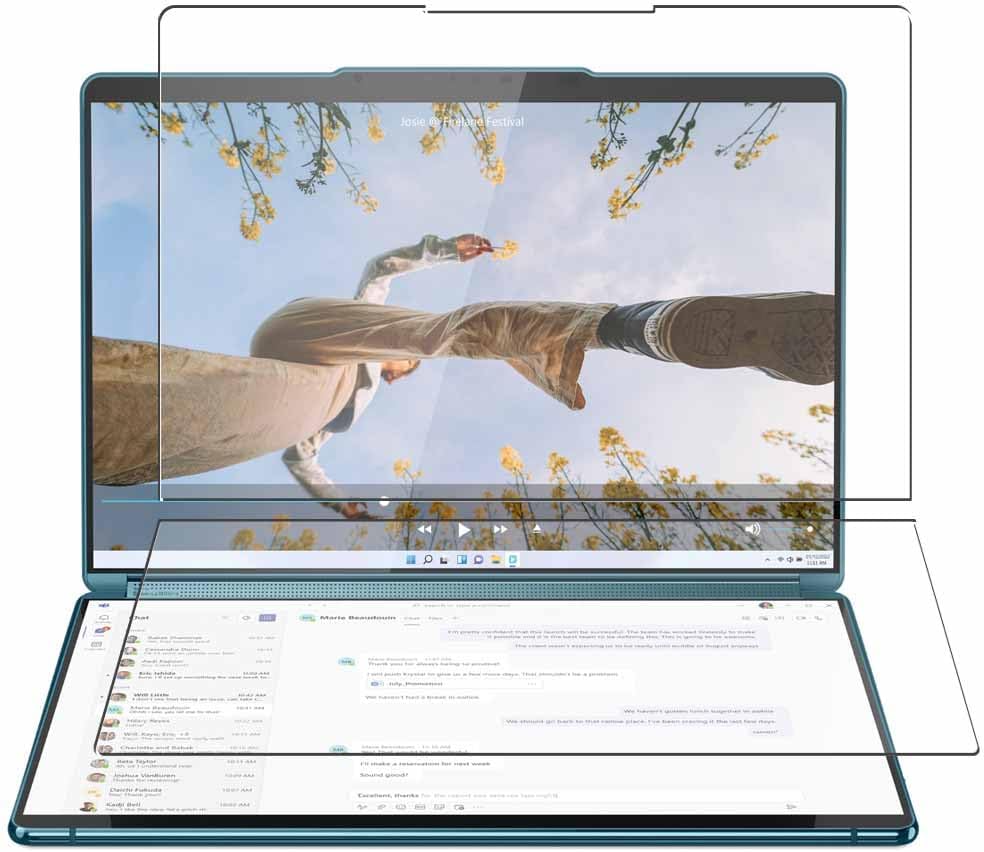 Puccy Tempered Glass Screen Protector Film, compatible with Lenovo YogaBook 9i Gen 9 13.3"" Laptop (Active Area Cover Only) Protective Protectors Guard, Transparent