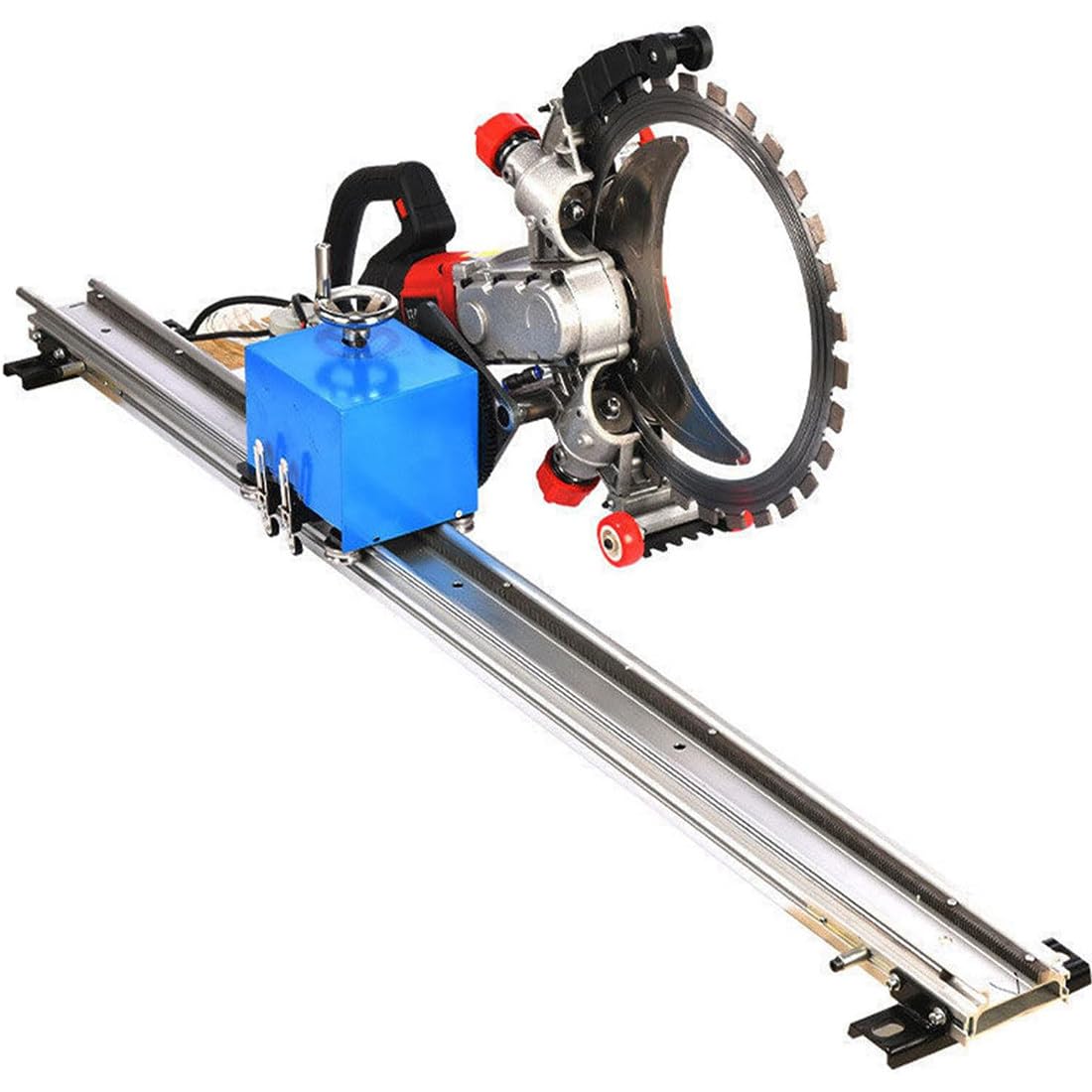 Guida per Sega Calcestruzzo, Guida Taglio per Sega Circolare, Binario Lineare Automatico 150 W, Staffa a Parete Girevole con Sollevamento a Un Pulsante 1.5m