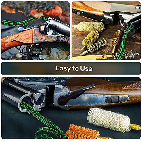 Ezshoot 2 Pcs Bore Snake .22 223 5.56 9Mm, Gun Clean Snake, Bore Rope For Rifle Pistol Shotgun, Reusable Gun Cleaning Snakes #TOP3