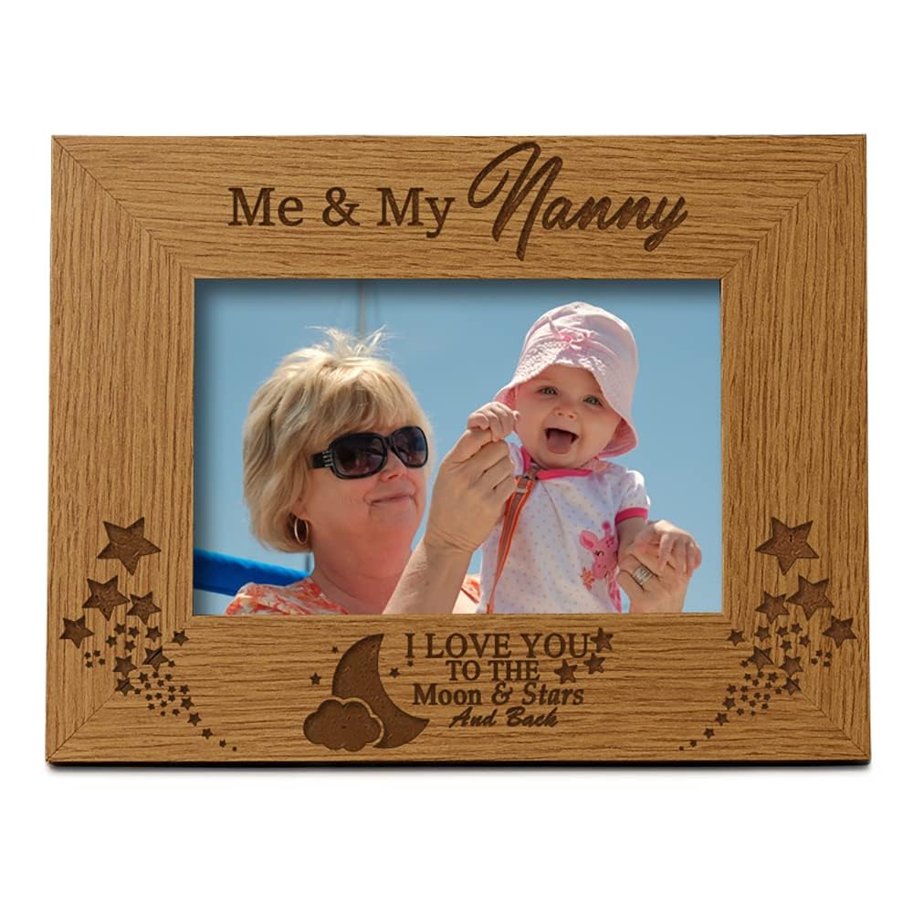 Ukgiftstoreonline Me And My Nanny Love You To The Moon Photo Frame Gift (5 X 7 Inch)