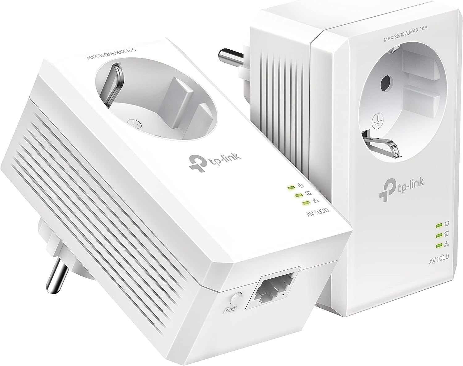 TP-Link CPL 1000Mbps z 1 portem Gigabit i zintegrowanym gniazdem typu F, TL-PA7017P KIT & TP-Link TL-PA7017P AV1000 Gigabit Power Line Adapter z gniazdem zasilającym