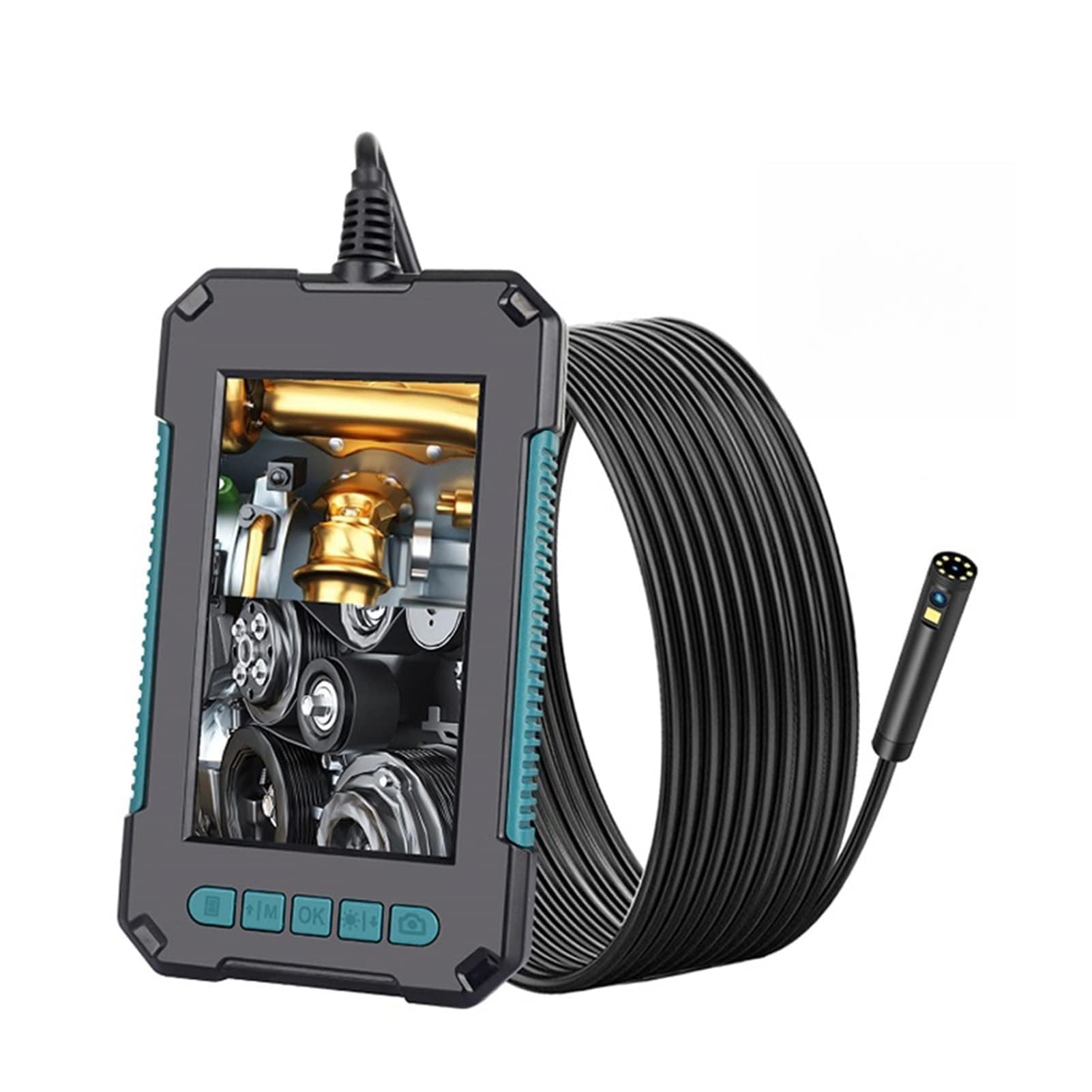 Telecamera per ispezione endoscopio, Endoscopio Industriale P40 Lente Singola E Doppia 5.5mm 8mm 4.3" Schermo IPS Periscopio IP68 Impermeabile,per auto, muro(5.5mm,10m)