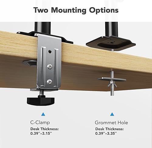 Miniatura 7 de HUANUO Brazo de monitor único, soporte alto para monitor de computadora para pantallas de 13 a 32 pulgadas con capacidad para 4.4-19.8 libras,
