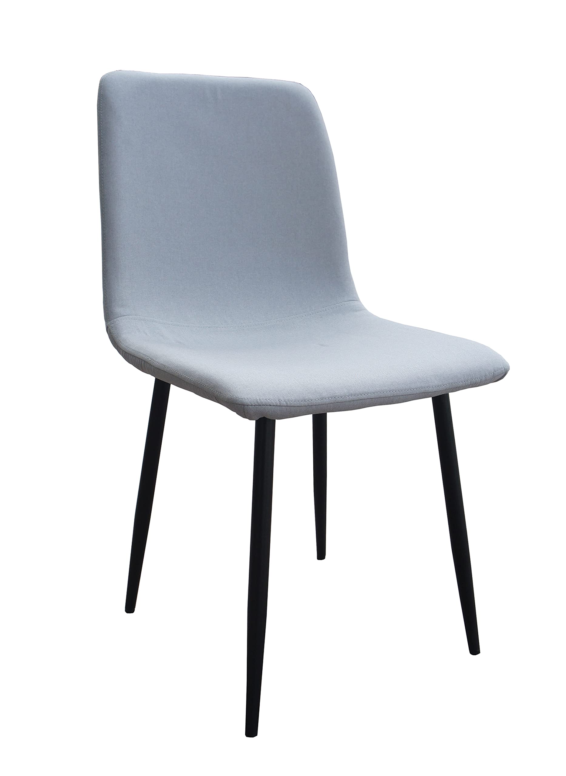 Mahmayi HYDC058 Fabric Dining Chair, Modern Mid Century Living Room Side Chairs with Metal Legs,Grey