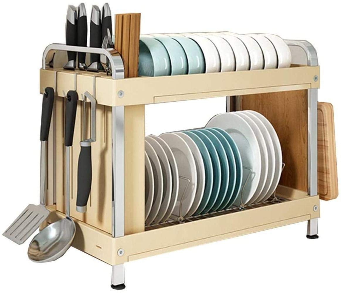 TYUHDUYUR Dish Drainer Drying Rack Dish Drying Rack Kitchen Shelf Multifunctional Kitchen Drainer 50 x 27 x 40 cm Grey (Green 50 * 27 * 40Cm) (Yellow 50 * 27 * 40Cm)