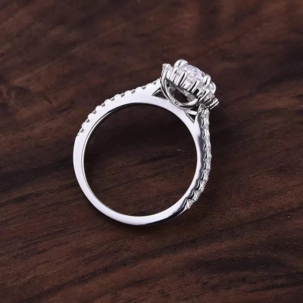 S925 Sterling Silber Ring Frau Carbon Diamond Super Flash Schmuck Zubehör