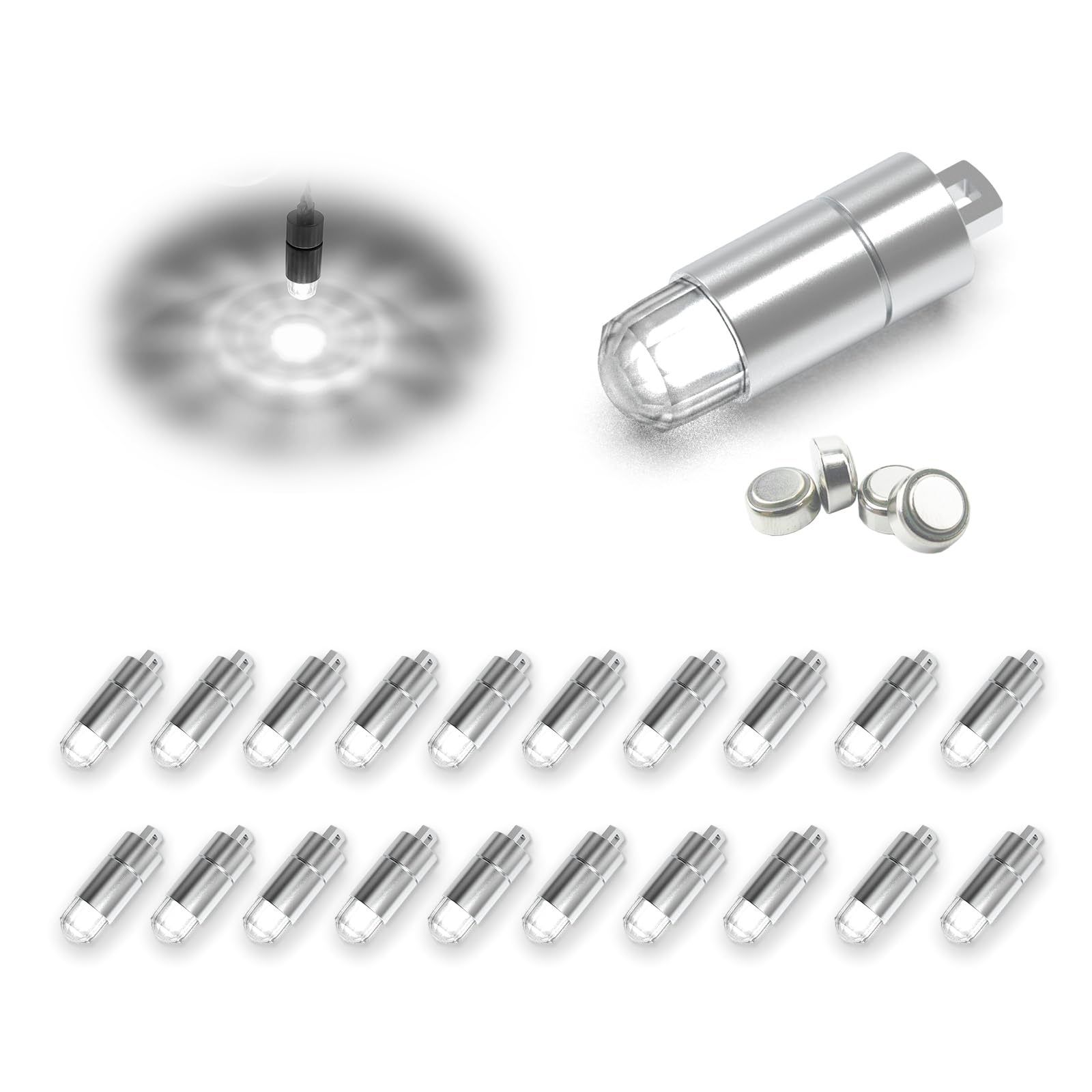 20 Pcs LED Balloon Lights Mini Battery Powered Party LED Lights Bulbs for Paper Lantern Balloon Wedding Halloween Christmas Party Decoration(White) (Cool White)