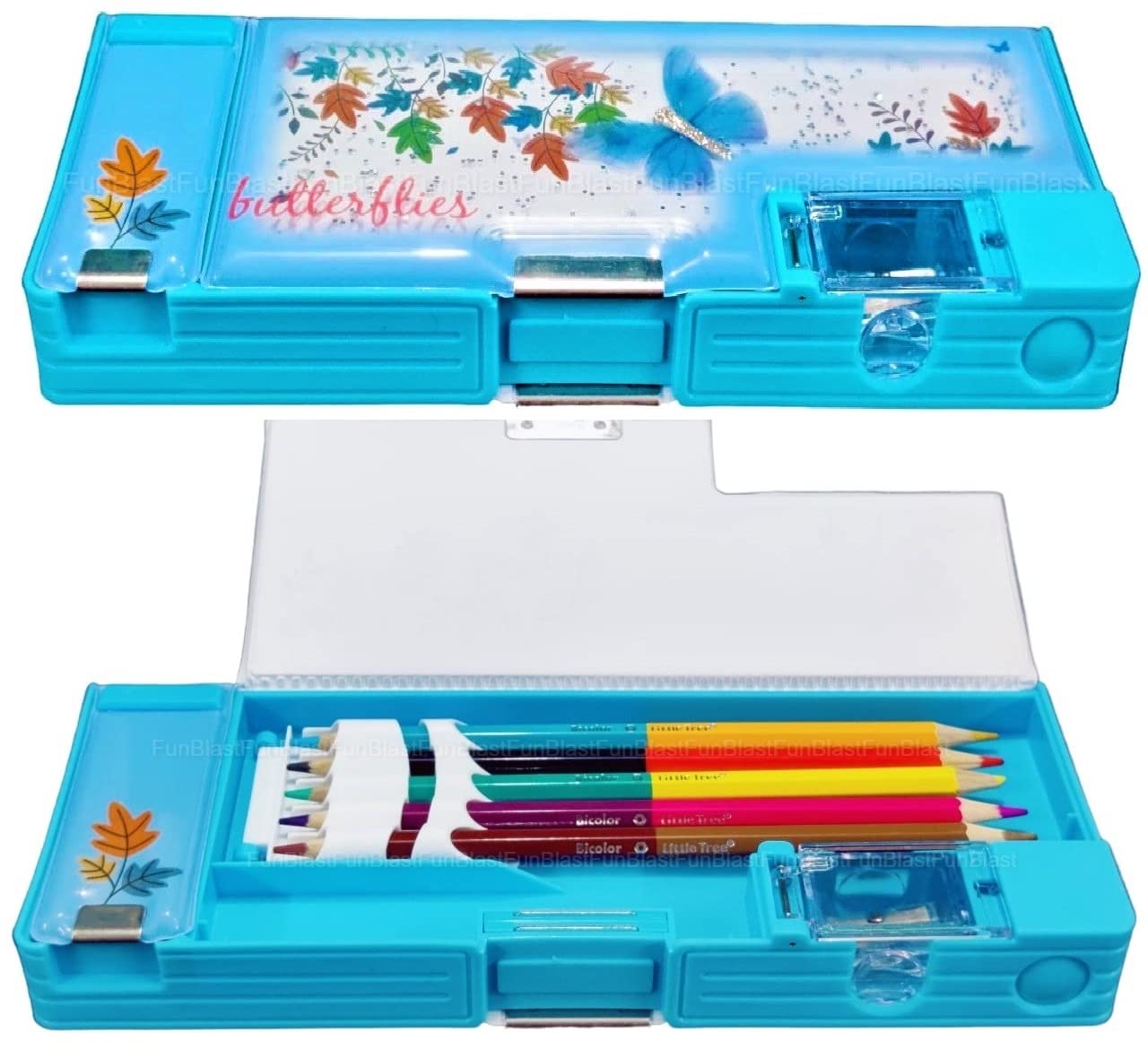 FunBlast Multifunctional Pencil Box for Kids, Butterfly Theme Pencil Box for Boys, Kids Pencil Box for Boys & Girls, Magnetic Pencil Box for Boys, Pop up Pencil Box, Return Gifts for Kids (Blue) (B0BLHBC4HQ) Amazon Price History, Amazon Price Tracker