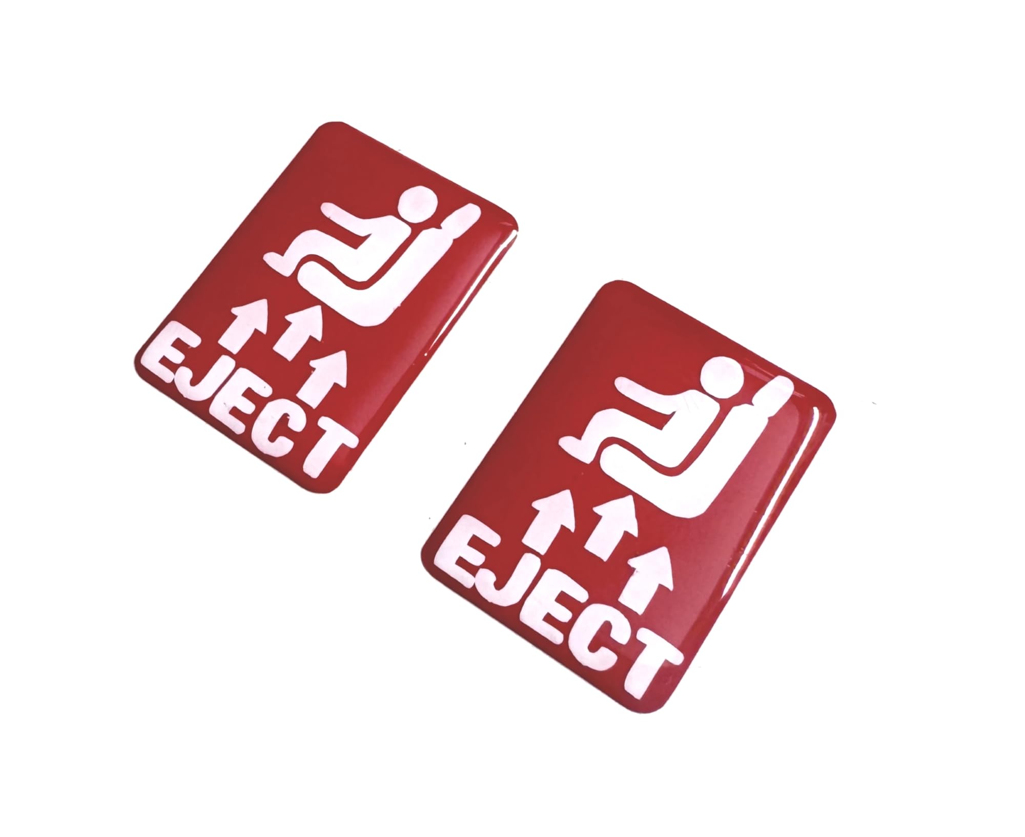 Eject Blank Button Decal Ejection SEAT Vinyl Sticker - Fits All Blank car Buttons - 3D Domed Raised Car Truck SUV Motorcycle - 2 Pack