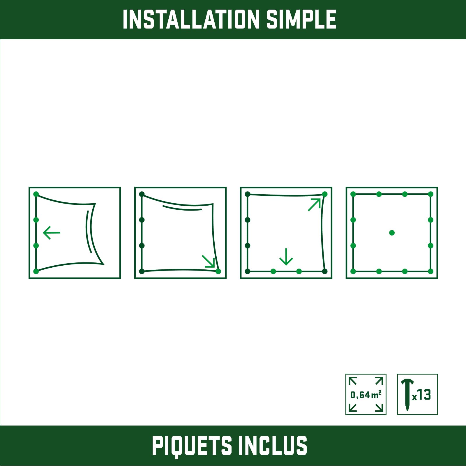 Gazon hybride (80 x 80 cm) - Grille de pelouse flexible pour robot tondeuse - Filet de gazon artificiel robuste pour l'extérieur - Pour renforcer la pelouse