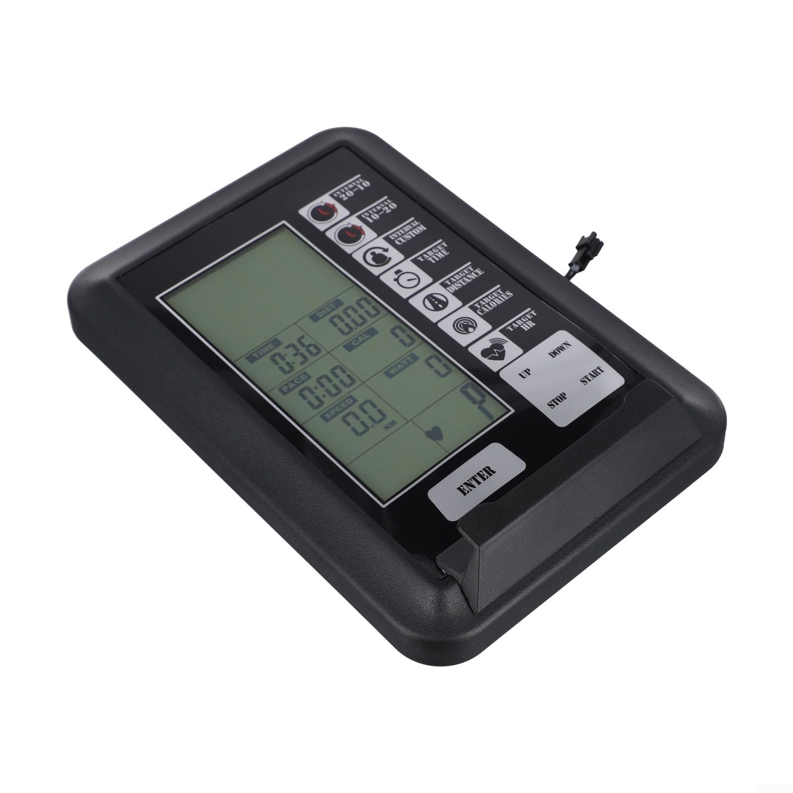 Monitor multifunzione per cyclette con tachimetro, scansiona tempo, distanza, calorie e frequenza cardiaca per un allenamento ottimale