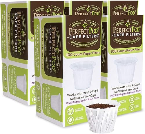 Perfect Pod - Forros de papel reutilizables para cápsulas de café K Cup, se adapta a todas las marcas, compatible con todas las cápsulas
